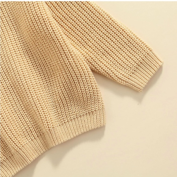 Baby Toddler Unisex Knitted Crewneck Sweater - Beige - 6-9 months - Gently Used - Picture 3 of 8